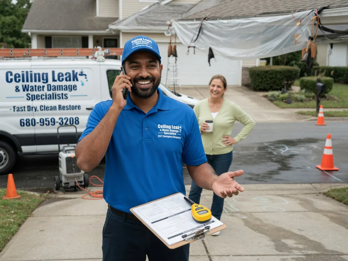 Ceiling Leak Cleanup State Line, IN FAQs